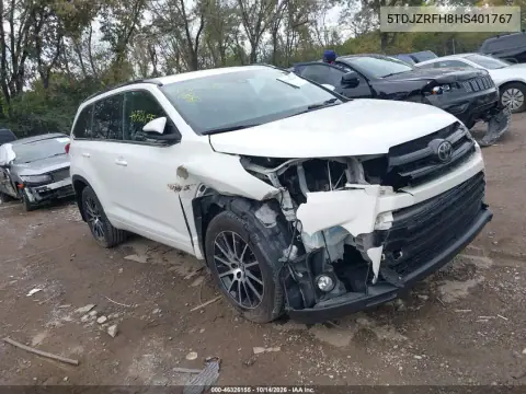 5TDJZRFH8HS401767 — 2017 Toyota Highlander, фото 2 с аукциона IAAI, Передняя часть справа