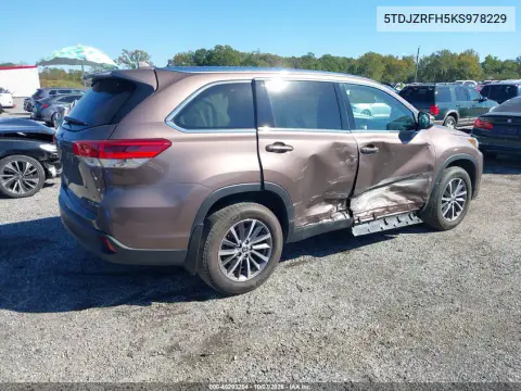 2019 Toyota Highlander Xle VIN 5TDJZRFH5KS978229 фото 5