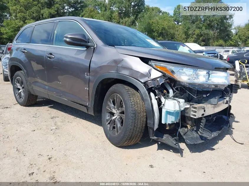 2019 Toyota Highlander Le Plus VIN 5TDZZRFH9KS307200 фото 1