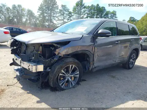 2019 Toyota Highlander Le Plus VIN 5TDZZRFH9KS307200 фото 2