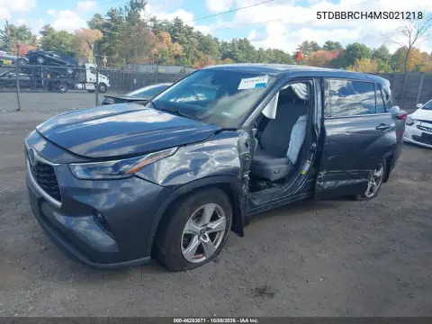 2021 Toyota Highlander Hybrid Le VIN 5TDBBRCH4MS021218 фото 3