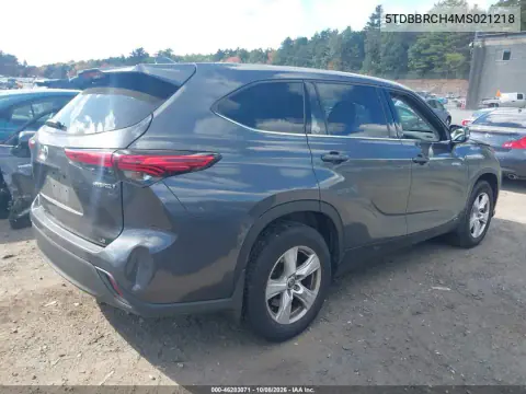 2021 Toyota Highlander Hybrid Le VIN 5TDBBRCH4MS021218 фото 5