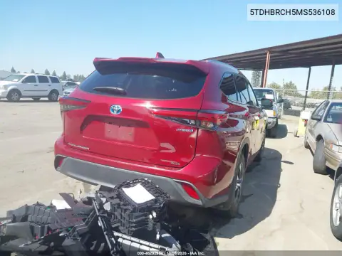 2021 Toyota Highlander Hybrid Xle VIN 5TDHBRCH5MS536108 фото 4