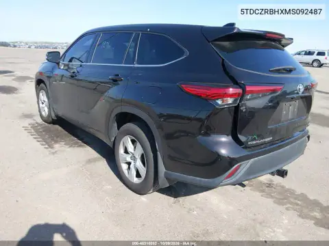 2021 Toyota Highlander L VIN 5TDCZRBHXMS092487 фото 4