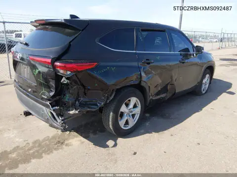 2021 Toyota Highlander L VIN 5TDCZRBHXMS092487 фото 5