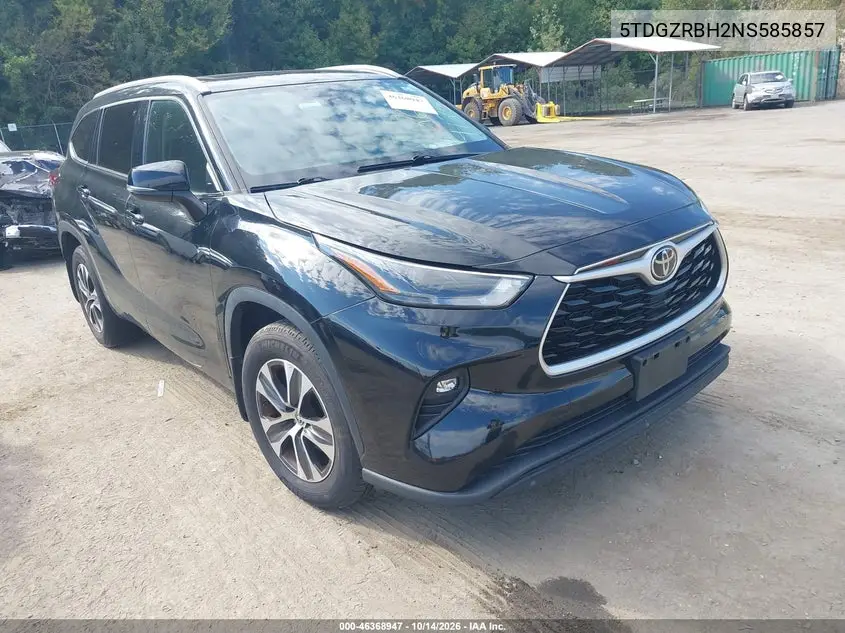 5TDGZRBH2NS585857 Toyota Highlander 2022 — повреждение Кража, фото до ремонта