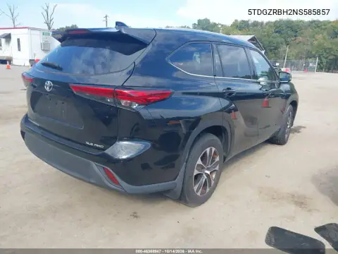 5TDGZRBH2NS585857 — 2022 Toyota Highlander, фото 4 с аукциона IAAI, Кража