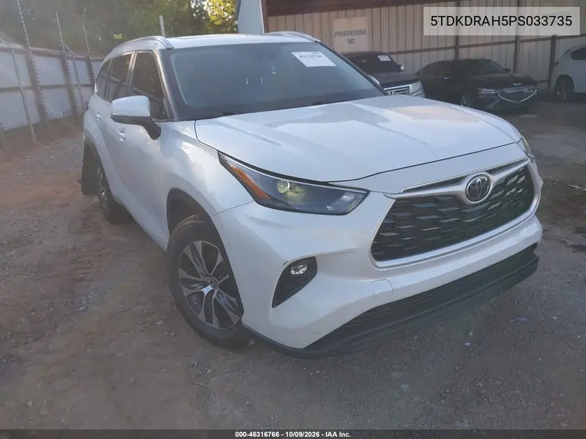 2023 Toyota Highlander Xle VIN 5TDKDRAH5PS033735 фото 2