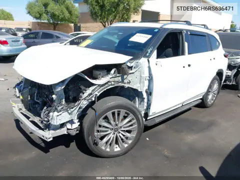 2024 Toyota Highlander Hybrid Platinum VIN 5TDEBRCH6RS636471 фото 2