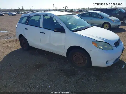 2T1KR32E46C598990 — 2006 Toyota Matrix, Левая сторона, фото до ремонта