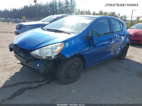2014 Toyota Prius C Two VIN JTDKDTB30E1559894 фото 2