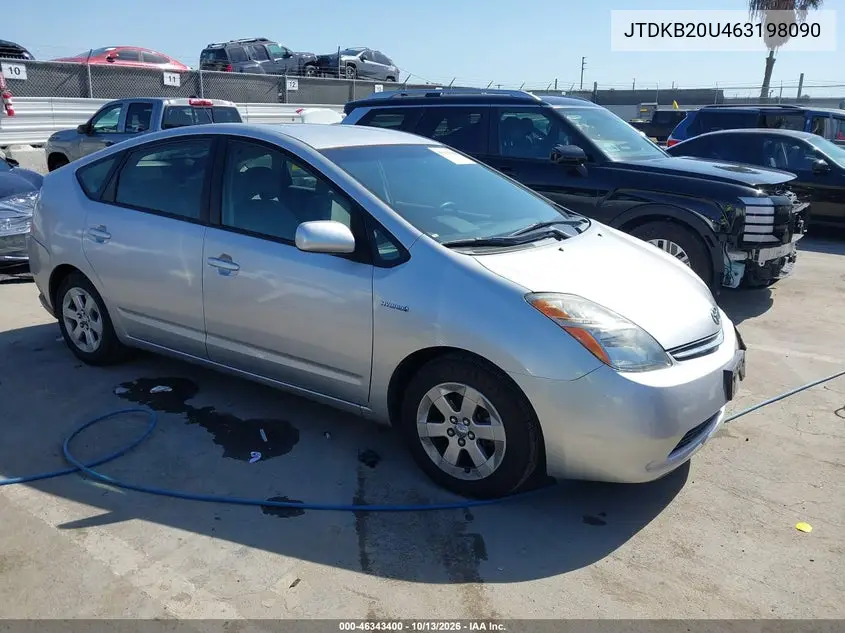 2006 Toyota Prius VIN JTDKB20U463198090 фото 2