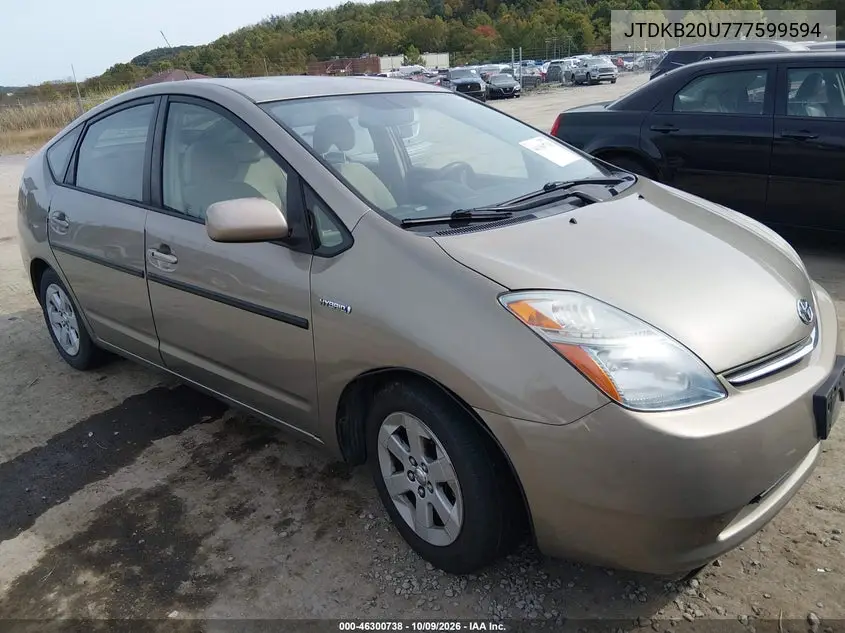 2007 Toyota Prius VIN JTDKB20U777599594 фото 1
