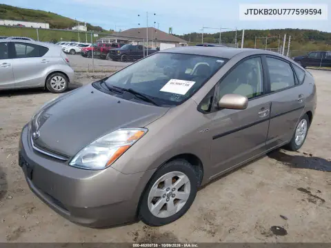 2007 Toyota Prius VIN JTDKB20U777599594 фото 2