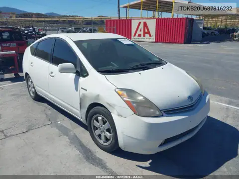 2008 Toyota Prius VIN JTDKB20U687816232 фото 2