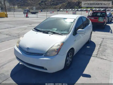 2008 Toyota Prius VIN JTDKB20U687816232 фото 3