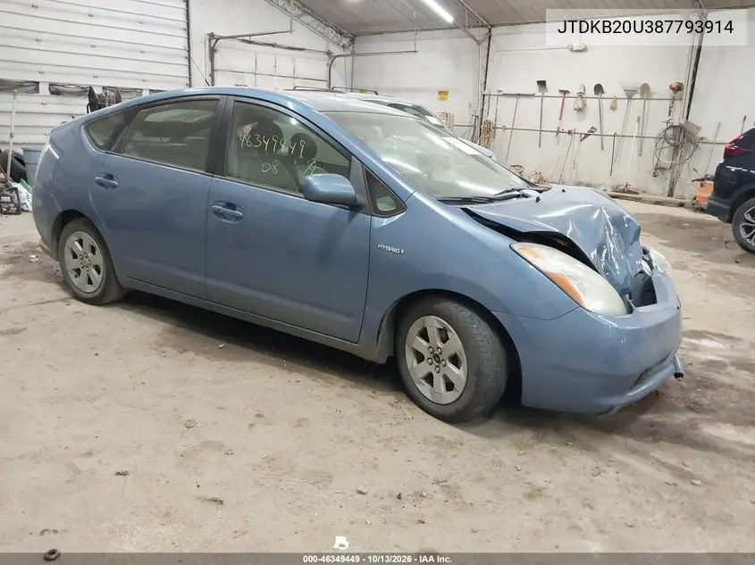 JTDKB20U387793914 Toyota Prius 2008 — повреждение Передняя часть, фото до ремонта