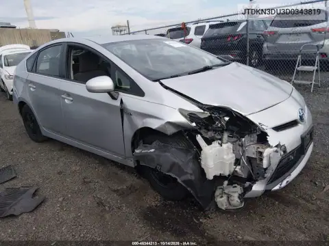 JTDKN3DU3D0343819 — 2013 Toyota Prius, Передняя часть, фото до ремонта