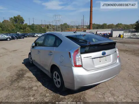 JTDKN3DU0E0387147 — 2014 Toyota Prius, фото 3 с аукциона IAAI, Передний левый