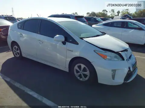 JTDKN3DU4F2003330 — 2015 Toyota Prius, Передняя часть, фото до ремонта