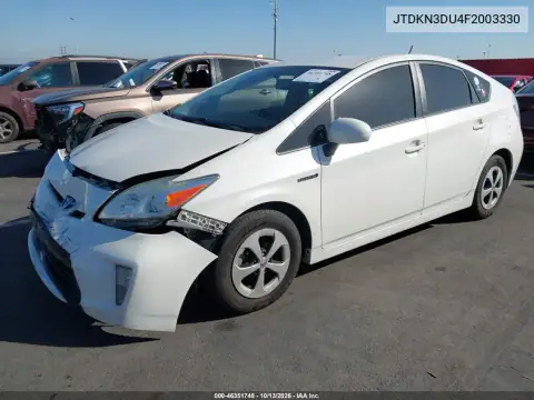 JTDKN3DU4F2003330 — 2015 Toyota Prius, фото 3 с аукциона IAAI, Передняя часть