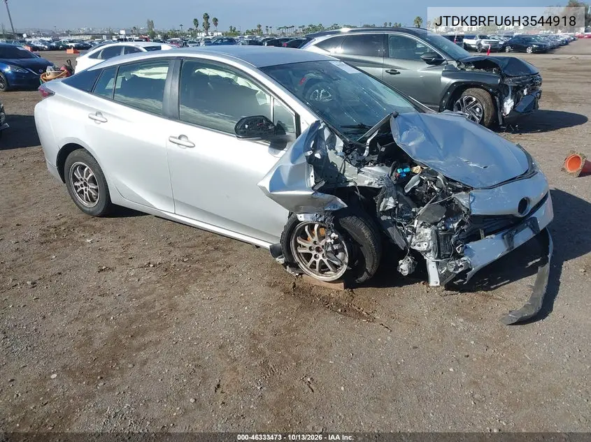 JTDKBRFU6H3544918 Toyota Prius 2017 — повреждение Передняя часть слева, фото до ремонта