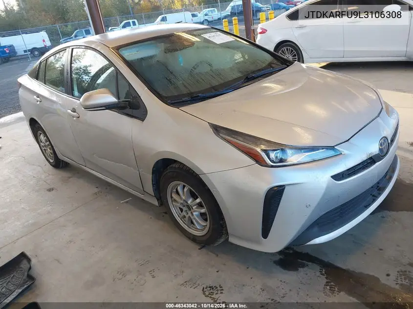 JTDKARFU9L3106308 Toyota Prius 2020 — повреждение Левый бок, фото до ремонта