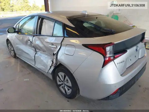JTDKARFU9L3106308 — 2020 Toyota Prius, фото 3 с аукциона IAAI, Левый бок