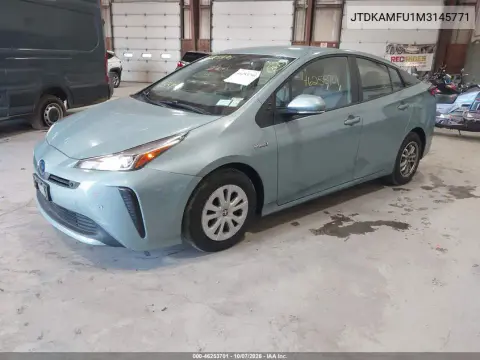 2021 Toyota Prius Le VIN JTDKAMFU1M3145771 фото 3