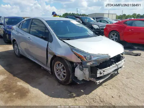 JTDKAMFU3N3158491 — 2022 Toyota Prius, Передняя часть, фото до ремонта