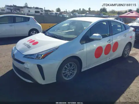 JTDKAMFU8N3169115 — 2022 Toyota Prius, фото 3 с аукциона IAAI, Естественный износ