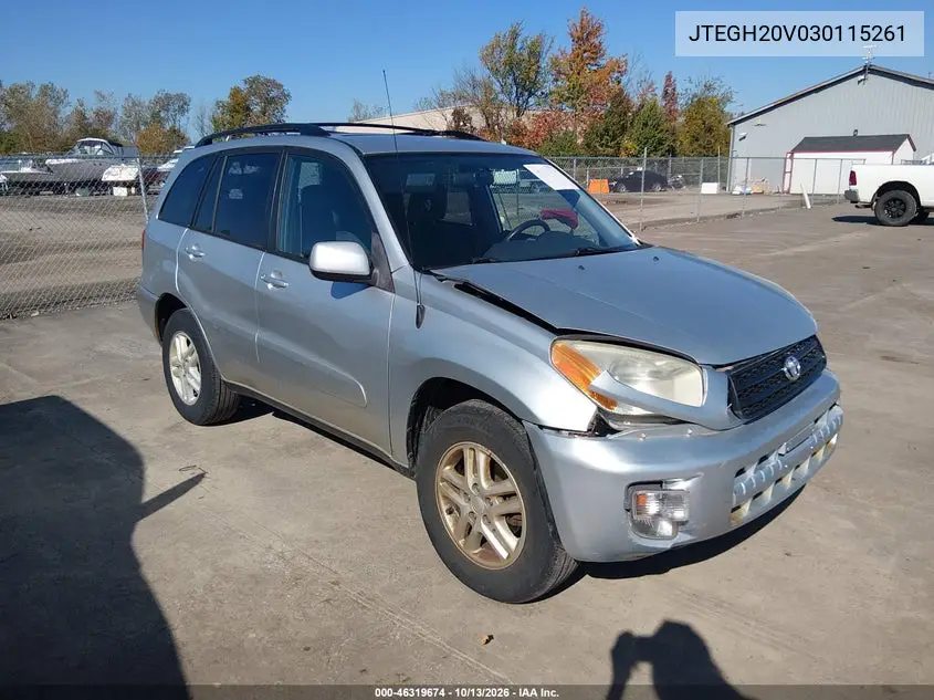 JTEGH20V030115261 — 2003 Toyota RAV4, фото 2 с аукциона IAAI, Передняя часть