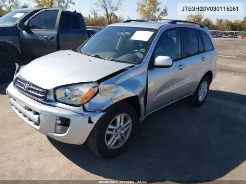 JTEGH20V030115261 — 2003 Toyota RAV4, фото 3 с аукциона IAAI, Передняя часть