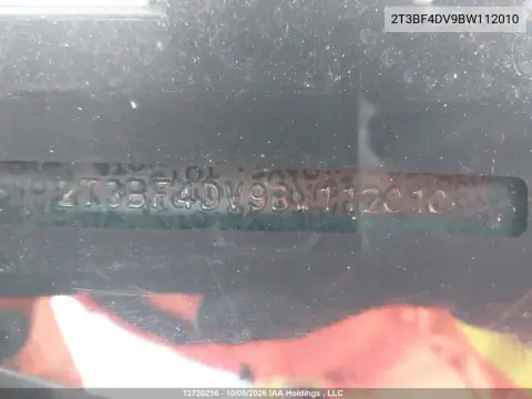 2T3BF4DV9BW112010 — 2011 Toyota RAV4, Передняя часть, фото до ремонта