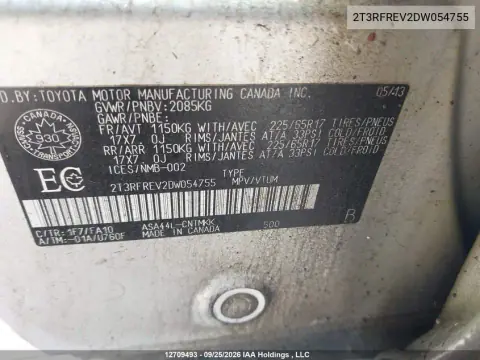 2013 Toyota Rav4 Xle VIN 2T3RFREV2DW054755 фото 18