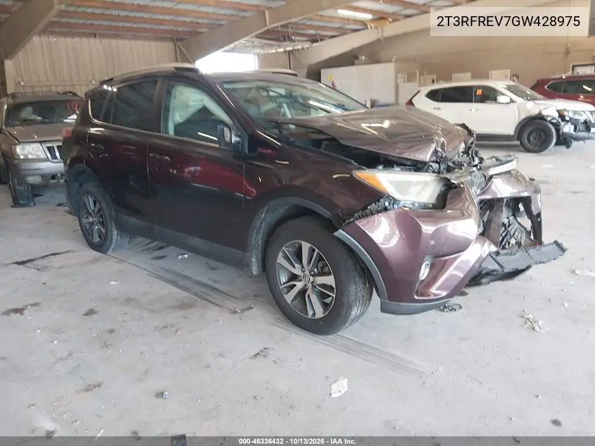 2T3RFREV7GW428975 Toyota RAV4 2016 — повреждение Передняя часть, фото до ремонта