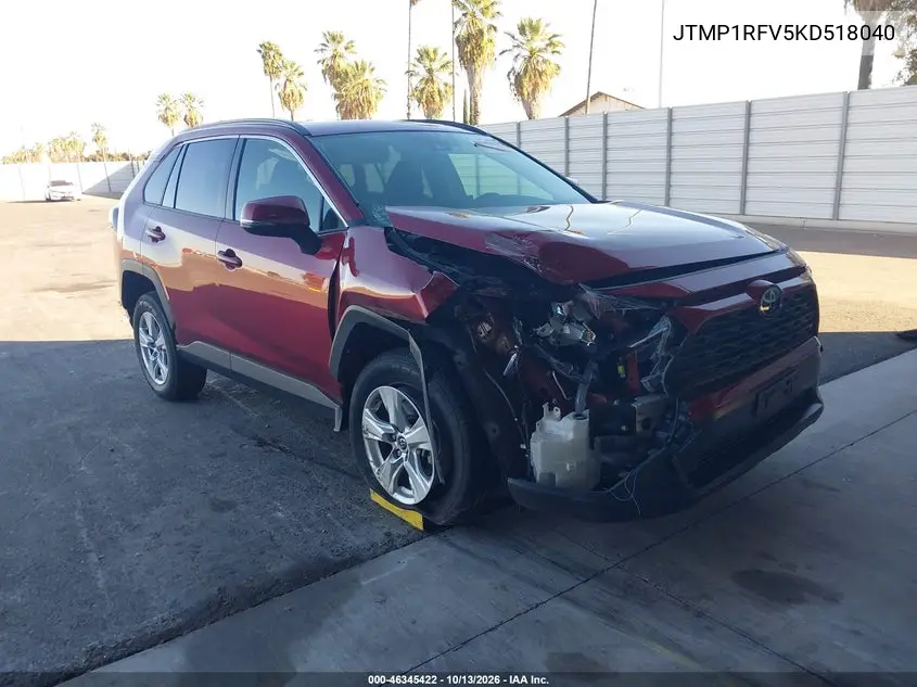 JTMP1RFV5KD518040 — 2019 Toyota RAV4, фото 2 с аукциона IAAI, Правый бок