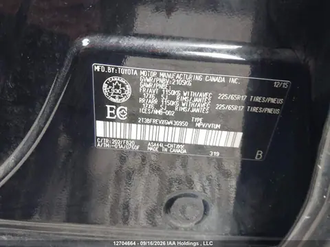 2016 Toyota RAV4 LE VIN 2T3BFREVXGW430950 фото 9