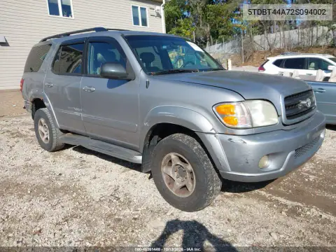 5TDBT44A72S094002 — 2002 Toyota Sequoia, Естественный износ, фото до ремонта