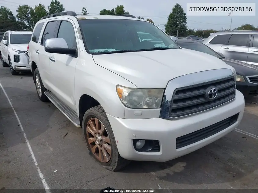 2013 Toyota Sequoia Platinum 5.7L V8 VIN 5TDDW5G13DS078156 фото 2