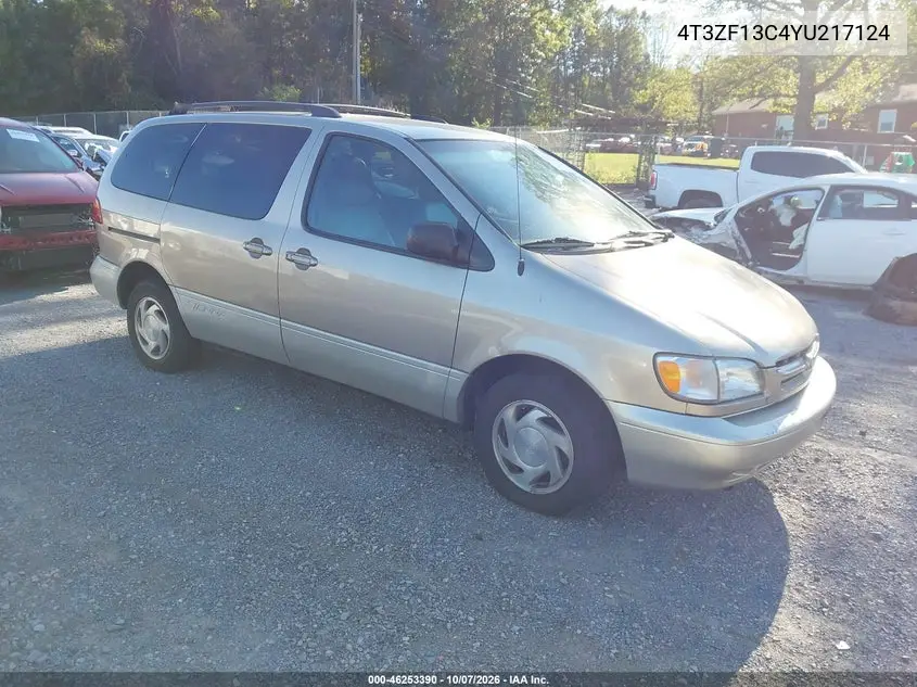 2000 Toyota Sienna Xle VIN 4T3ZF13C4YU217124 фото 2