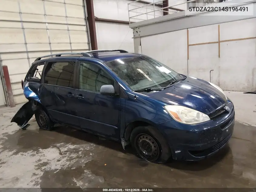 5TDZA23C14S196491 — 2004 Toyota Sienna, фото 2 с аукциона IAAI, Задняя часть