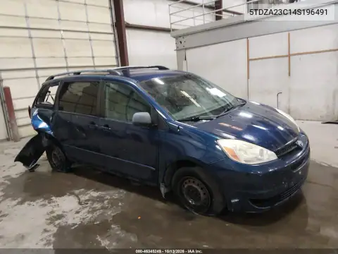 5TDZA23C14S196491 — 2004 Toyota Sienna, Сзади, фото до ремонта