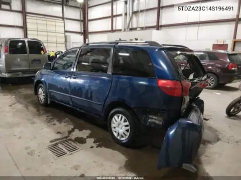 5TDZA23C14S196491 — 2004 Toyota Sienna, фото 4 с аукциона IAAI, Задняя часть
