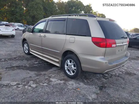 5TDZA22C75S340886 — 2005 Toyota Sienna, фото 4 с аукциона IAAI, Передняя часть справа