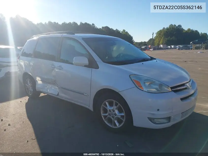 2005 Toyota Sienna Xle Limited VIN 5TDZA22C05S362146 фото 2