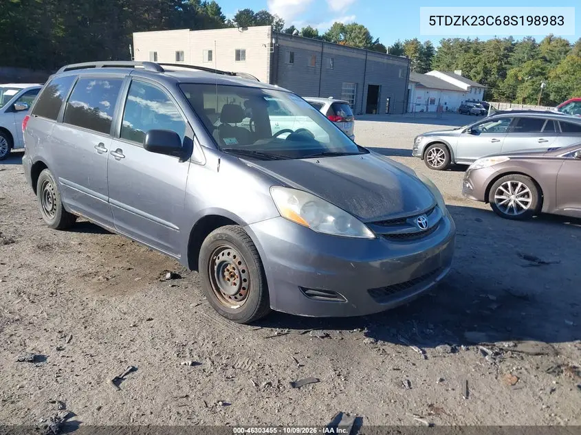 2008 Toyota Sienna Le VIN 5TDZK23C68S198983 фото 1