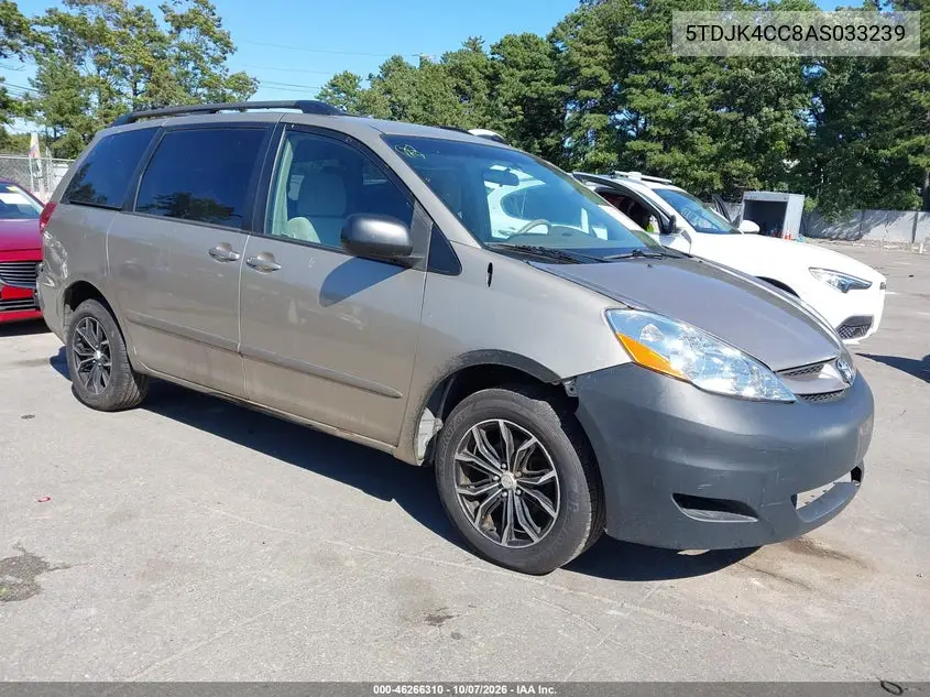 2010 Toyota Sienna Le VIN 5TDJK4CC8AS033239 фото 2