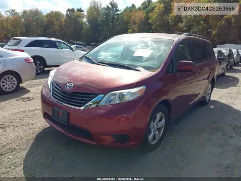 2012 Toyota Sienna Le V6 8 Passenger VIN 5TDKK3DC4CS263666 фото 3