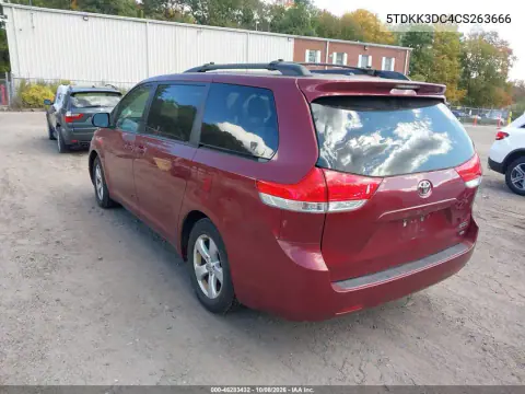 2012 Toyota Sienna Le V6 8 Passenger VIN 5TDKK3DC4CS263666 фото 4